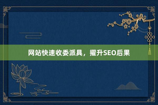 网站快速收委派具，擢升SEO后果